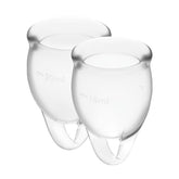Satisfyer Feel Confident Transparent Menstrual Cup Kit with 15ml and 20ml Medical Grade Silicone Cups Default Title Feminine Care